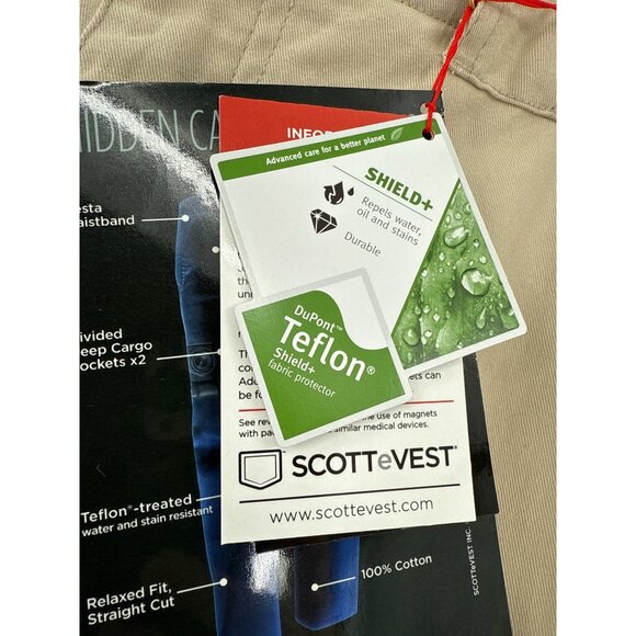 Scottevest Tech-Enabled Hidden Cargo Pants Teflon Travel 10 Pockets 38x34 - Picture 4 of 15